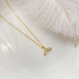 Korea 925 Sterling Silver Necklace Zircon Fish Tail Pendant Jewelry
