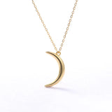 Korean Style 925 Silver Moon Pendant Necklace for Women