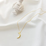 Korean Style 925 Silver Moon Pendant Necklace for Women