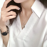 Korea Hot Style 925 Silver Plated Round Plane Pendant Necklace