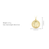 Korea Hot Style 925 Silver Plated Round Plane Pendant Necklace