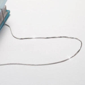 Korea S925 Sterling Silver Box Chain Choker Necklace for Women