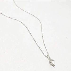 S925 Sterling Silver Geometric Awl Pendant Necklace