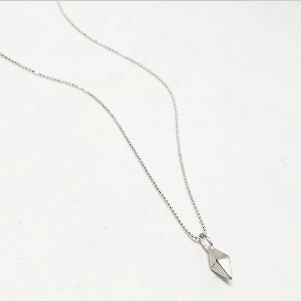 S925 Sterling Silver Geometric Awl Pendant Necklace