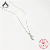S925 Sterling Silver Geometric Awl Pendant Necklace