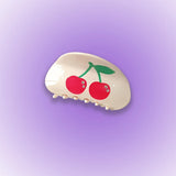 Korea INS Acrylic Plaid Cherry Hair Claws for Women Vintage Hair Clips