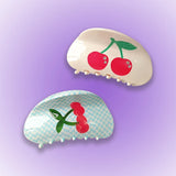 Korea INS Acrylic Plaid Cherry Hair Claws for Women Vintage Hair Clips