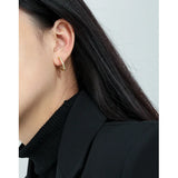 Korea INS C-Shape Stud Earrings S925 Silver Zircon Fine Jewelry