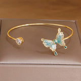 Korea&Japanese Butterfly Charm Bangles Crystal Bracelets