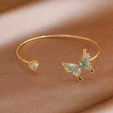 Korea&Japanese Butterfly Charm Bangles Crystal Bracelets