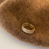 Korea Luxur Natural Zircon Letter Ring Geometric Adjustable Index Finger Ring