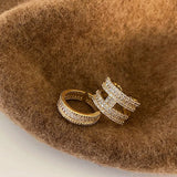 Korea Luxur Natural Zircon Letter Ring Geometric Adjustable Index Finger Ring