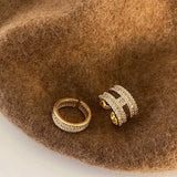 Korea Luxur Natural Zircon Letter Ring Geometric Adjustable Index Finger Ring