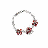 Korea Red Zircon Bridal Wedding Earrings