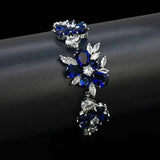 Korea Red Zircon Bridal Wedding Earrings