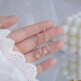 Korea Zircon Snowflake Triangle Drop Earrings Women Wedding Bijoux Birthday Gift