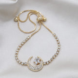 Korea Jewelry 14K Zircon Star Moon Stretch Adjustable Bracelet Girl Gift