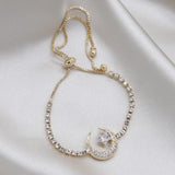 Korea Jewelry 14K Zircon Star Moon Stretch Adjustable Bracelet Girl Gift