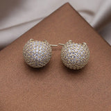 Korea Jewelry 14K Plating Zircon Earrings Women's Daily Accessories