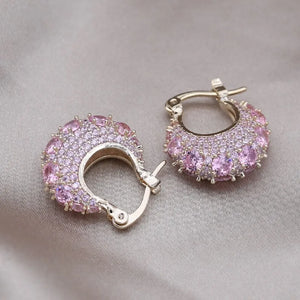 Korea Jewelry Set Zircon U-shaped Earrings Women's Daily Accessories