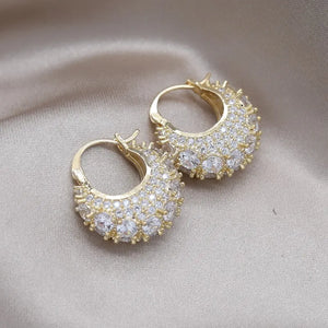 Korea Jewelry Set Zircon U-shaped Earrings Women's Daily Accessories