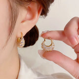 Korea Jewelry Set Zircon U-shaped Earrings Women's Daily Accessories