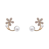 Korea Jewelry 14K Real Electroplating Zircon Earrings Women's Daily Accessories