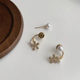 Korea Jewelry 14K Real Electroplating Zircon Earrings Women's Daily Accessories