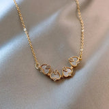 Korea Jewelry 14K Plating Heart Shell Pendant Necklace Women