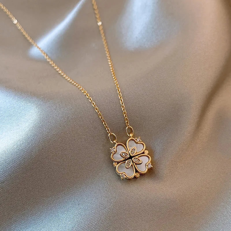 Korea Jewelry 14K Plating Heart Shell Pendant Necklace Women