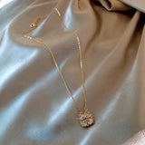Korea Jewelry 14K Plating Heart Shell Pendant Necklace Women