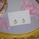 14K Real Plating Zircon Earrings for Women