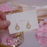 14K Real Plating Zircon Earrings for Women
