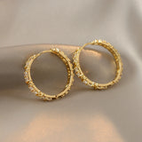 Korea Jewelry 14K Cross Earrings AAA Zircon