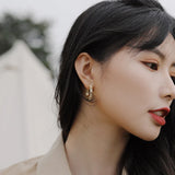 Korea Jewelry 14K Cross Earrings AAA Zircon
