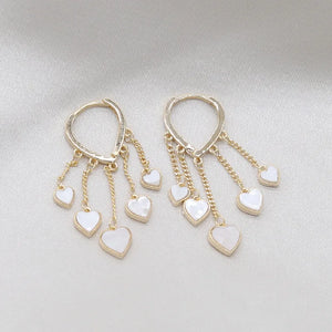 Korea Jewelry Heart Pendant Tassel Earrings Women Prom Party Earrings