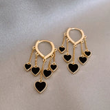 Korea Jewelry Heart Pendant Tassel Earrings Women Prom Party Earrings