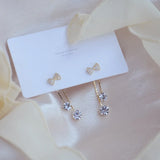 Korean Two-wear Rhinestone Earrings for Woman Holiday