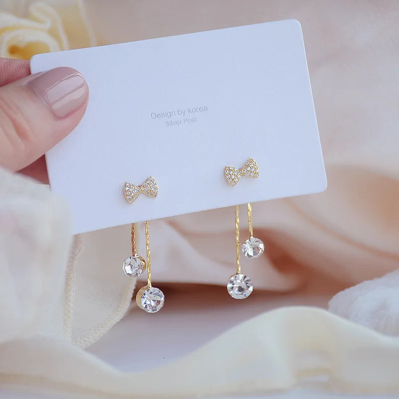 Korean Two-wear Rhinestone Earrings for Woman Holiday