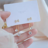 Korean Two-wear Rhinestone Earrings for Woman Holiday