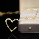 Korea Jewelry Copper Inlaid Zircon 14K Plating Love Earrings