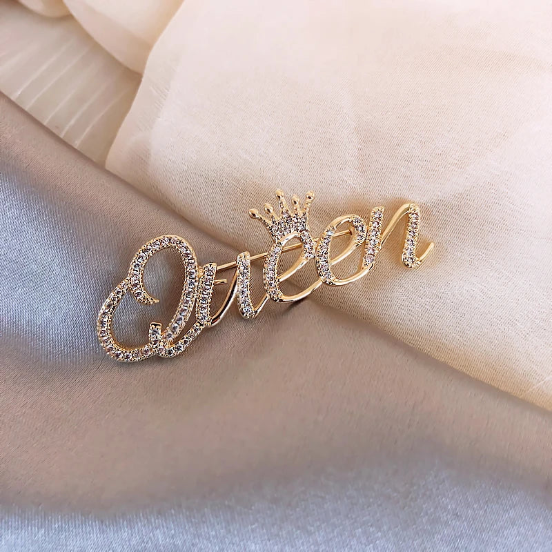 Korea Jewelry Zircon Queen Brooch for Prom Party
