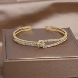 Korea Jewelry Copper Zircon Knot Bracelet Women's Party Accessories