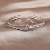 Korea Jewelry Copper Zircon Knot Bracelet Women's Party Accessories