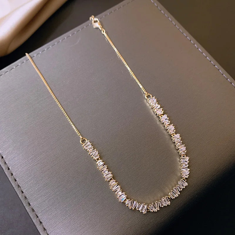 Korea Zircon Necklace Adjustable Clavicle Necklace