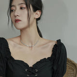 Korea Zircon Necklace Adjustable Clavicle Necklace