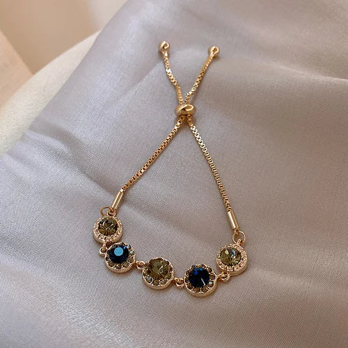 Korea Jewelry Retro Round Crystal Bracelet Women's