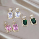 Korea Jewelry Zircon Leopard Crystal Earrings - Women's Work Accessories