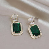 Korea Jewelry Zircon Leopard Crystal Earrings - Women's Work Accessories