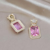 Korea Jewelry Zircon Leopard Crystal Earrings - Women's Work Accessories